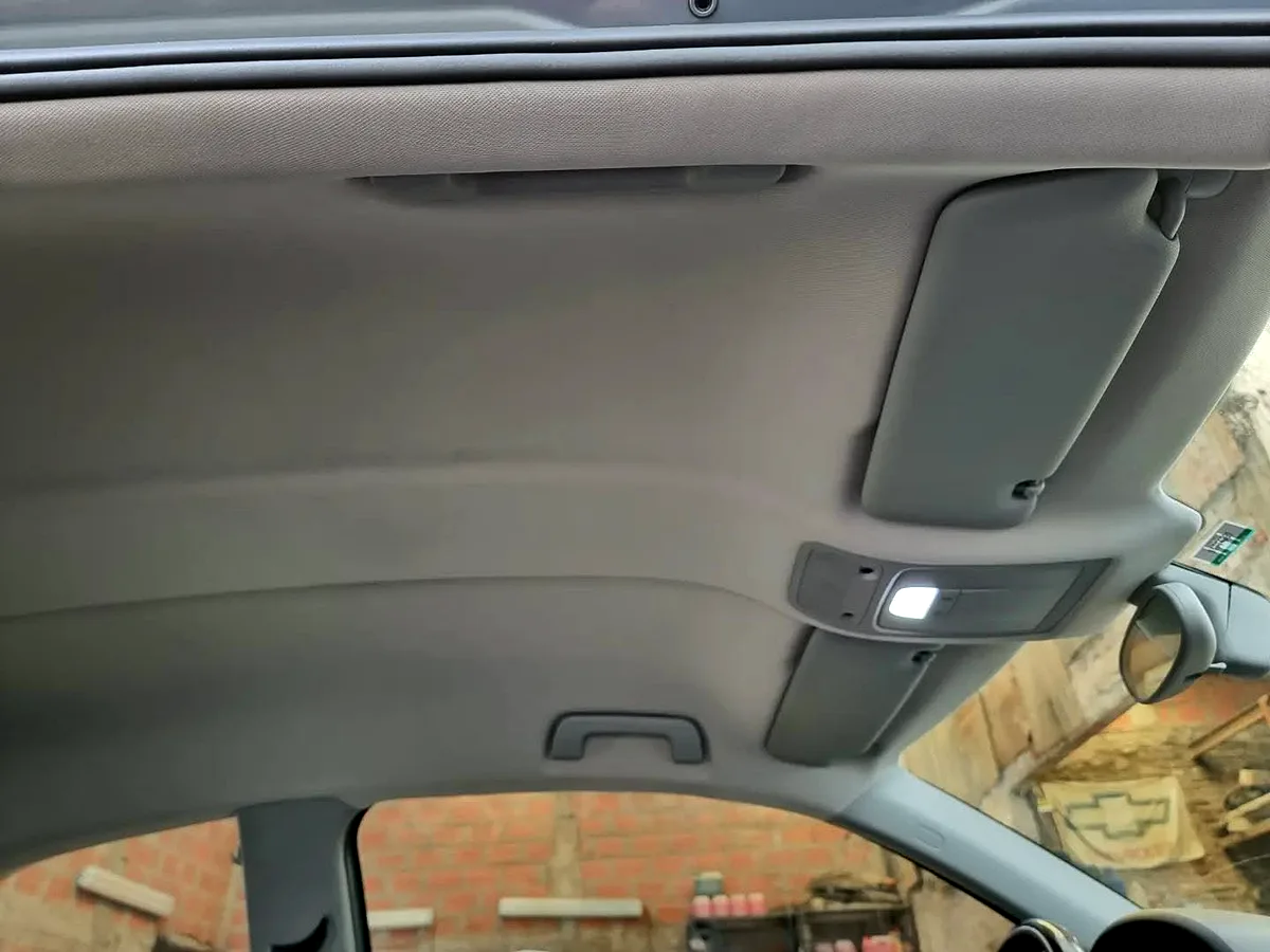 Techo tapizado con viseras y luz de cortesía